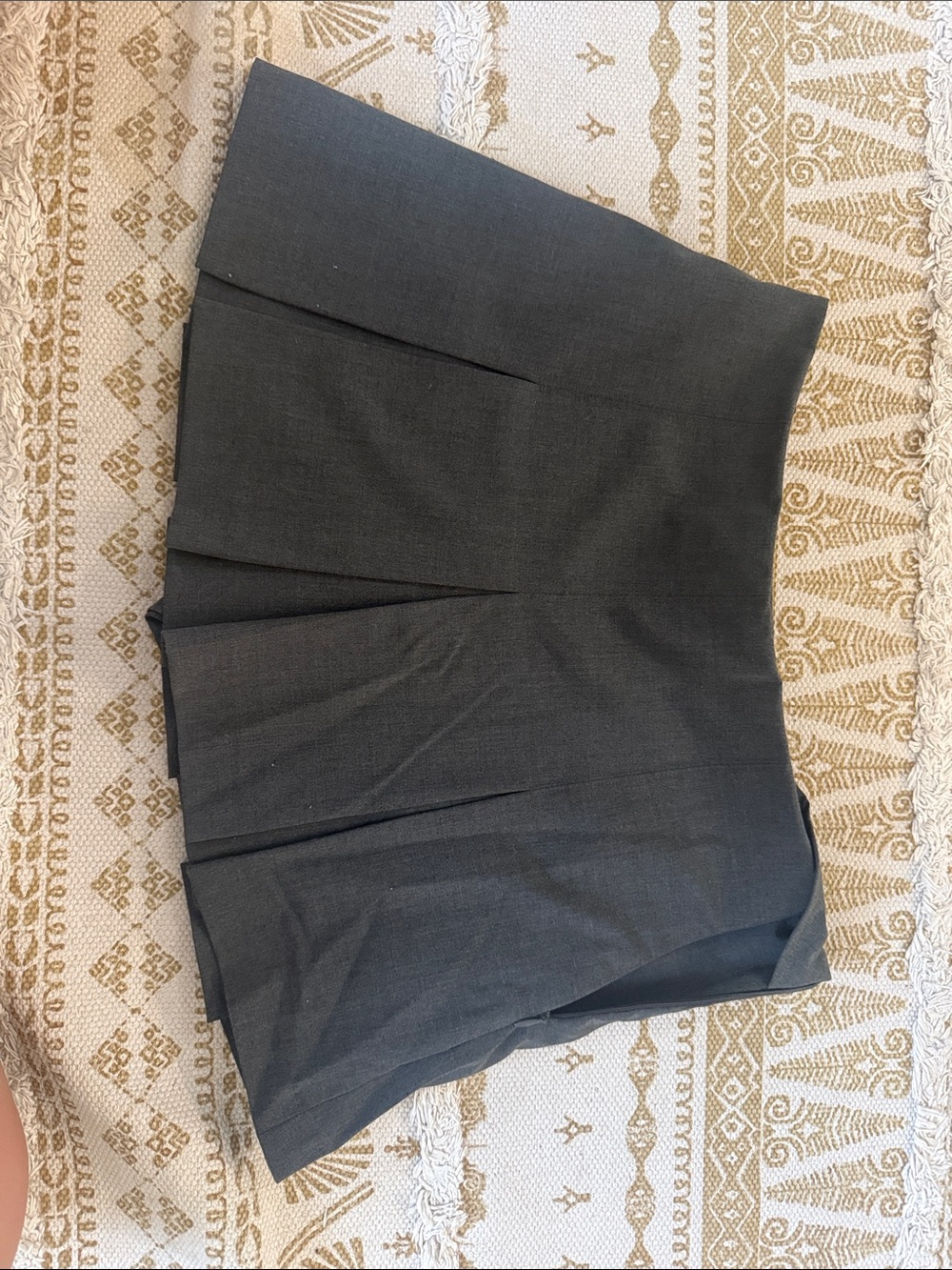 Zara Dark Gray Pleated Skater Skirt